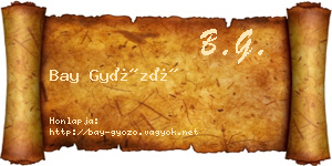 Bay Győző névjegykártya